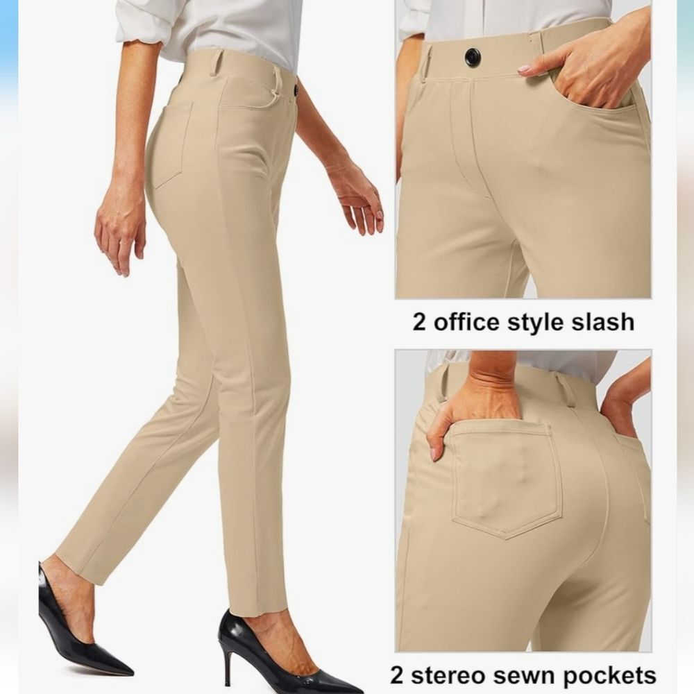 RAMMUS Women's Tan Slim Fit Casual Pants - NWT💐 - Picture 4 of 8
